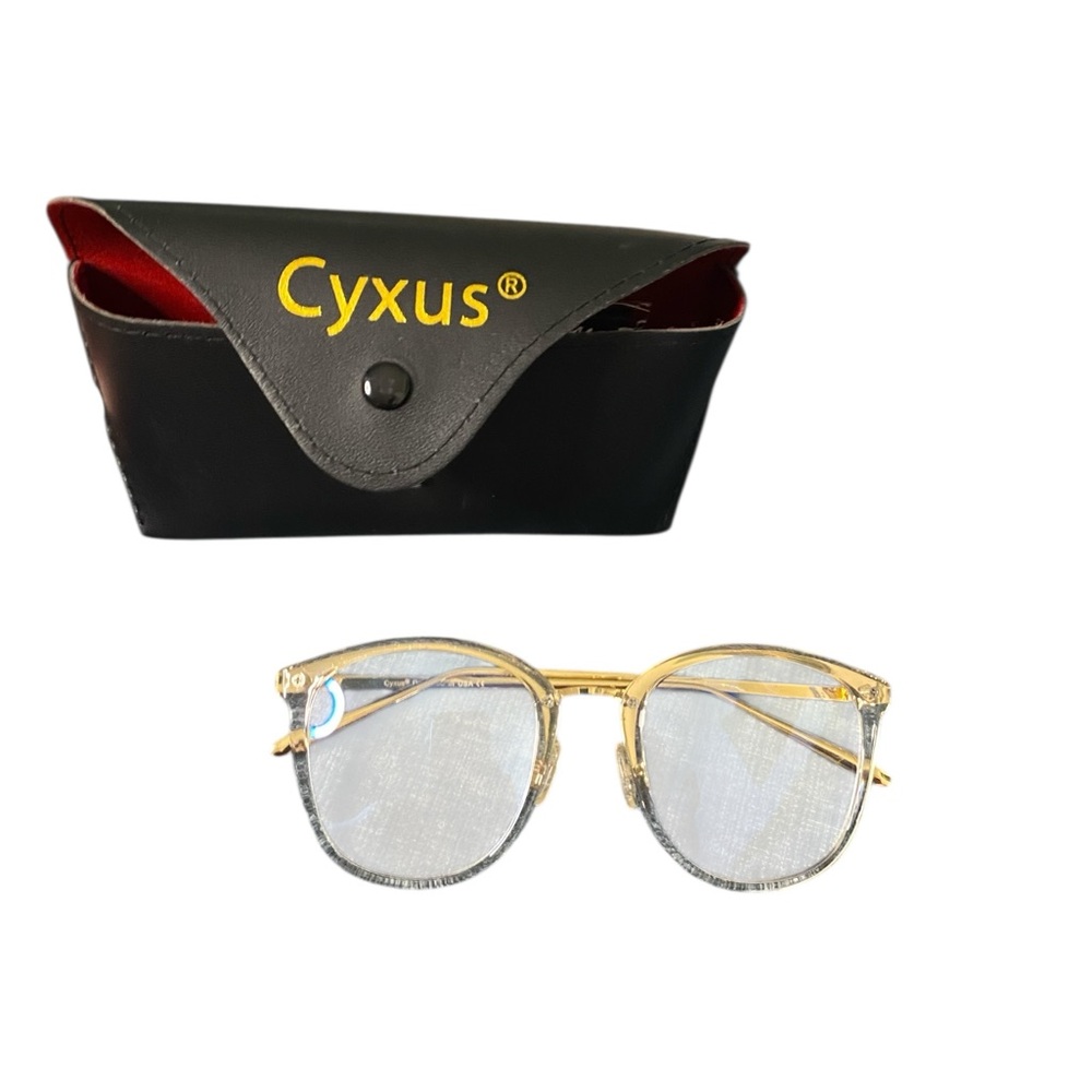 CYXUS Gold BLUE LIGHT FILTERING Clubmaster Glasses